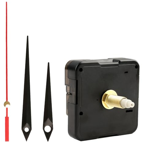 Silent Quartz Clock Mechanism Kit, Replacement Clock Movement - Battery Powered with Silent Movement, Long and Short Shaft, 3 Sets of Clock Hands, Easy Installation for Wall Clock Repair and Replacem
