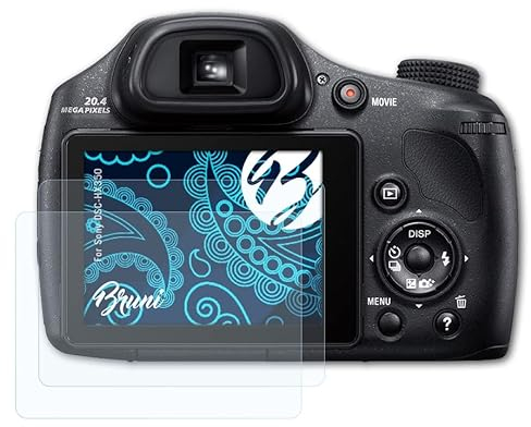 Bruni Película Protectora compatible con Sony DSC-HX350 Protector Película, claro Lámina Protectora (2X)