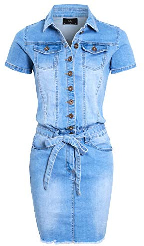 SS7 Womens Denim Dress in Stonewash Blue