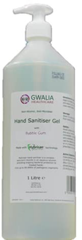 Gwalia Healthcare – Confezione da 6 – 1 l di gel disinfettante profumato senza alcool con pompa Pelican