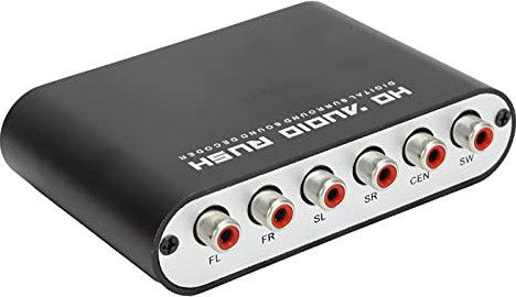 Convertisseur Audio Numérique vers Analogique,Décodeur Audio Convertisseur DTS 5.1CH,Convertisseur Audio Stéréo Analogique Coaxial vers Analogique pour la Maison/salle de