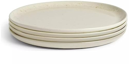 Evora 4 Piece Stoneware Side Plates Smart Enough for Bread and Butter at Dinner Parties - Natural