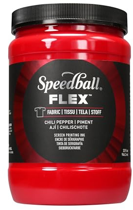 Speedball Flex Screen Printing Fabric Ink Chili Pepper 32oz, for Home Decor, Bags, T Shirt, Essential for Artists Craft Kit