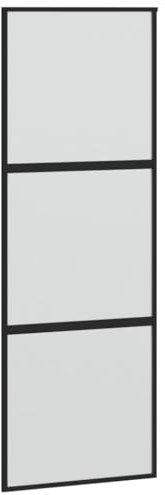 vidaXL Porta Scorrevole Nera 76x205 cm in Vetro Temperato e Alluminio