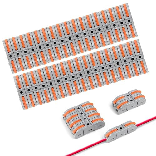4 Pezzi Morsetti di Connessione Compatto, Morsettiere Elettriche Rapide, Morsetti per Cavi Elettrici Piccoli, Combinabili Liberamente, per Cablaggio di Cantieri edili, PA/PC ignifugo