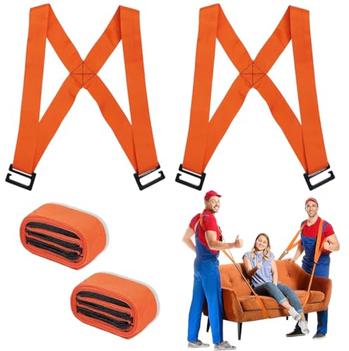 2 Personen Tragegurt,Tragegurte Umzug,2-Personen Hebe und Tragesystem für Gegenstände bis 220 kg,Hebe und Tragegurt Mobelgurt Bewegen von Möbeln, Haushaltsgeräten Transportgurtfür Gegenstände