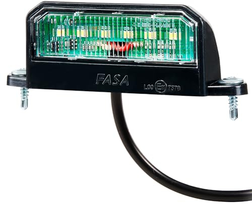 D-TECH 1 pezzi LED Fanale illuminazione targa rimorchio omologata,IP67 Impermeabile luci targa posteriori LED per rimorchio,camion,camper,12v 24v universale,Viti e cavo inclusi,Luce bianca fredda