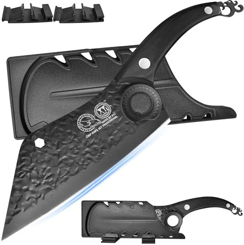 XYJ Coltello da disosso con fodero, coltello da cucina forgiato, lama in acciaio ad alto tenore di carbonio, coltello da taglio per carne vegetale, full tang, coltello da cucina giapponese