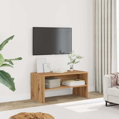 Homgoday Arredo Mobile Porta TV Rovere Artigianale 80x40x40 cm Multistrato, Mobile Porta TV Mobiletto Basso per TV per Tavolino da Salotto Industriale Supporto TV Soggiorno