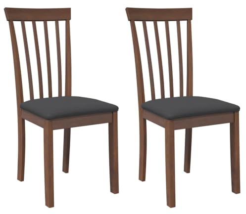 vidaXL Sedie da Pranzo con Cuscini 2pz Marrone Legno Massello di Hevea, Sedia da Pranzo, Sedia da Cucina, Sedile da Pranzo, Sedia, Sedia da Soggiorno