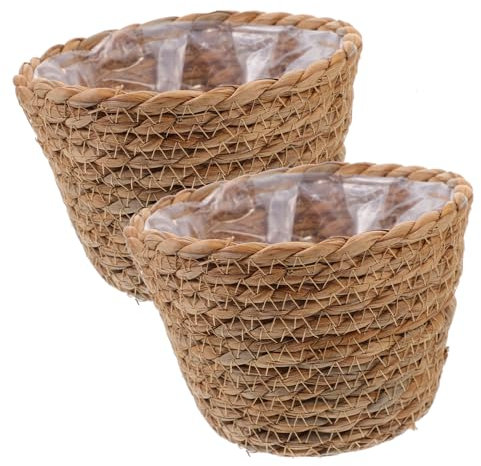 Happyyami 2 Piezas Cesta De Mimbre para Macetas y Bodas