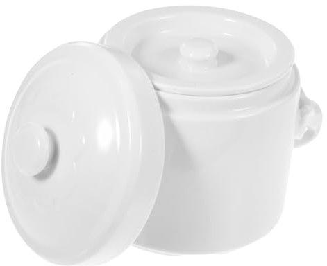 Alipis 1 Pc casseruola in ceramica pentola a pressione zuppa padella wok pentola di porcellana calderone pentola per stufato multifunzionale zuppiera bianca tazza da minestra impermeabile