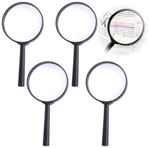 GHPKOTW 4 Pièces Loupe Miniature en Plastique Acrylique, Outil d'Exploration pour Enfants, Cadeau d'anniversaire Éducatif, Accessoire de Fête, Instrument de Découverte Scientifique
