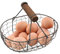 Cestino per uova di gallina, cesto di frutta con comodo manico, cestino rotondo arrugginito per raccogliere uova, contenitore per picnic, può contenere 12 uova per sala da pranzo e soggiorno