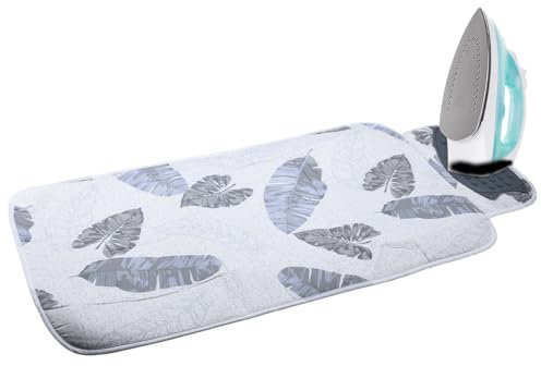 ZOBMIO 84 * 48cm Ironing Mat with 18cm Silicone Iron Rest for Steam Pressing on Tabletop or Bed, Heat Resistant, Portable, Quilting & Travel Blanket