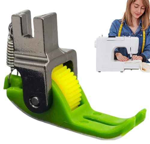 Narrow Roller Presser Foot – Single Needle Walking Foot for Leather, Denim | Multifunctional Lightweight Sewing Machine Attachment for Straight, DIYs Projects, Quilting, Upholstery Fabric Work