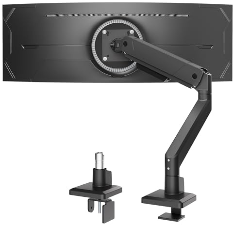 monTEK Monitor Halterung für 17-45 Zoll Bildschirme, Monitor Arm hält 1-16 kg, VESA 75/100, Monitorhalterung mit Neigungen, Schwenken, Dreht, Schwarz