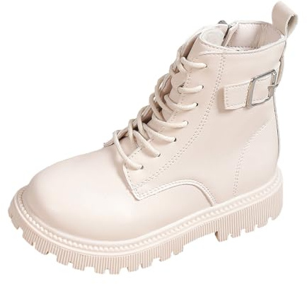 Stivaletti da donna 2026, alla moda, alla caviglia, con fibbia, design con lacci e cerniera laterale, per autunno e inverno, alla moda, casual, comodi, resistenti, suola superiore per bambini e