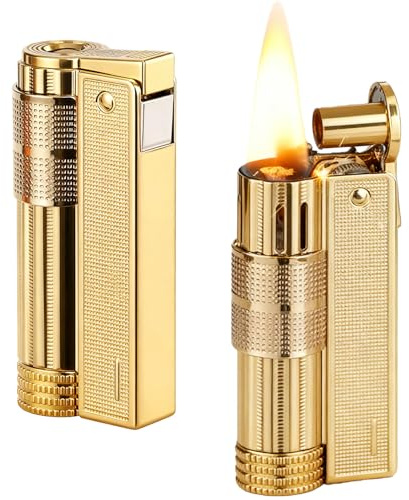 2 accendini vintage a benzina, accendini a paraffina, accendini da tavolo, accendini per cucina, campeggio, camino, regali per uomini, oro (combustibile non incluso)