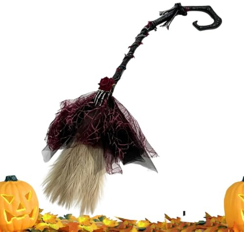 Häxkvast mörk gotisk samt skrämmande cosplay rekvisita | Halloween-Rekvisita För Häxkvast Lämplig för vuxna, hemsökta hus, teaterframträdanden både inomhus och