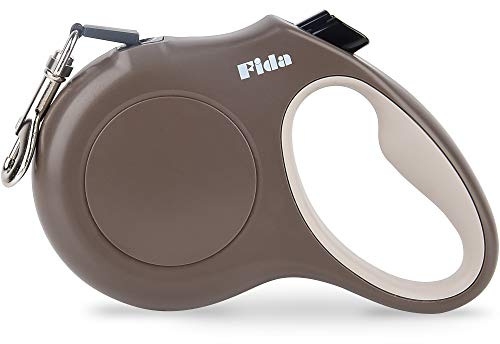 Fida Retractable Dog Lead, 5m Heavy Duty Pet Walking Leash for Small Dog up to 12kg, Tangle Free. One-Hand Brake (Small,Coffee)