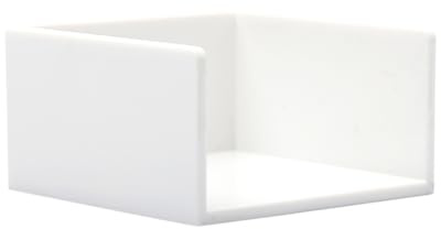 NatSumeBasics White Sticky Note Holder 3.2 x 3.2 Self Stick Notes Cube Dispenser PS Notepad Cards Memo Holder Case for Office Home School Desk Organizers (White)