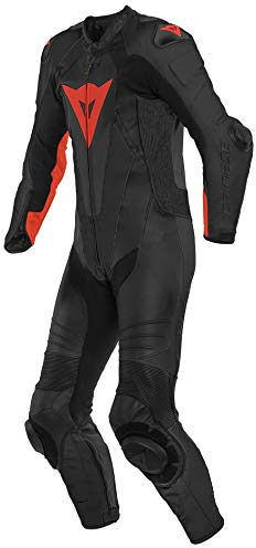 Dainese Laguna SECA 5 1-Teiler Perforierte Motorrad Lederkombi (Black/Red,50)