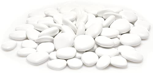 Kalapanta - Galets décoratifs en Plastique recyclé pour Pots, Peinture, Aquariums, Maison, Jardin (Taille S Ø 2-5 cm, Environ 155 pièces, Blanc)
