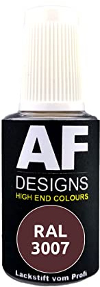 Alex Flittner Designs Pennarello a vernice RAL 3007, nero opaco, 20 ml, vernice per ritocco acrilico, per riparazione, legno, metallo, mobili da bagno