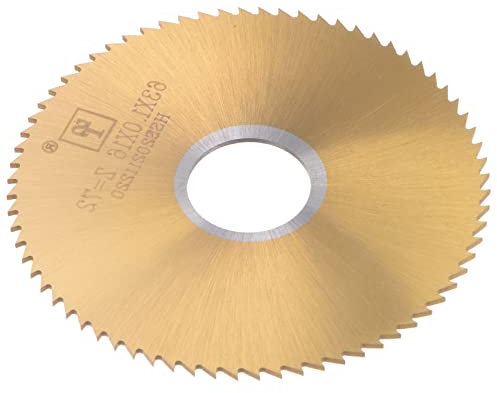 PATIKIL 63mm (2-1/2) Dia 1mm Spessore 72 Dente Circolare Sega Lama, 1pz Fresatura Fresa Titanio Rivestito M35 Cobalto Alta Velocità Acciaio per Acciaio Inox Rame