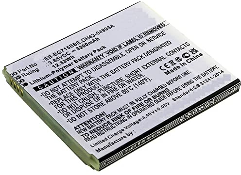 CoreParts Battery for Samsung 12Wh Li-Pol 3.85V 3200mAh, W126288303 (12Wh Li-Pol 3.85V 3200mAh, for Samsung Galaxy Xcover Pro, SM-G715, SM-G715U, SM-G715FN/DS)