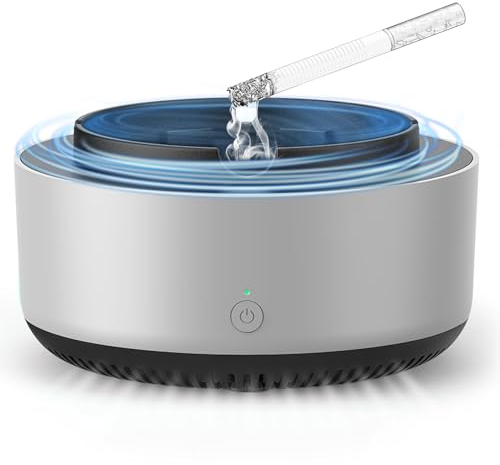 2 in 1 Multifunctional Smokeless Ashtray, JINYJIA Smart Electronic Ashtray, Air Purifier Ashtrays with Filter, for Indoor Cigarettes for Home, Car, Office (A)