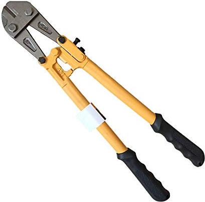 14 Bolt Cutter Mini Bolt and Wire Cutter, Cable, Chain, Spring Snips Clippers with Comfortable Soft Rubber Grip, Yellow