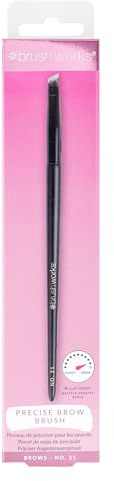 Brushworks No.21 Precise Brow Brush – Ultra-Dense Angled Eyebrow Brush for Filling, Shaping & Defining, Vegan & Cruelty-Free