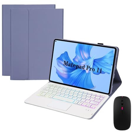 GUPENAA Purple, Keyboard Case for Huawei MatePad Pro 13.2 2023 with Trackpad, 7 Color Backlit, Magnetic Detachable Wireless Bluetooth Backlit Keyboard with Mouse
