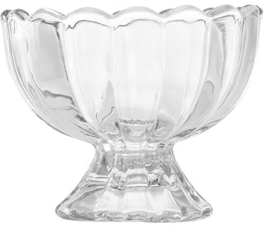 Ailan Coppa da Dessert in Vetro Trasparente di Loto a Forma di Fiore Ghiaccio per Crema Ciotole per Gelato Ciotole per Gelato Coppe da Dessert in Vetro