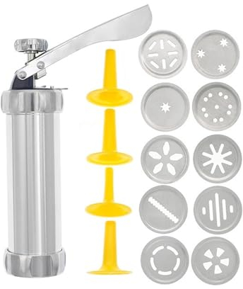 Seringue à Garnir En Acier Inoxydable Aluminium Alloy Cake Cream Decorating Sets Cookie Making Machine Nozzles Mold Pastry Syringe Extruder Kitchen Baking Tools Seringue à GâTeau(14 IN 1,1 SET)