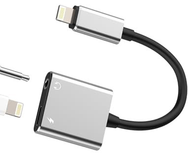 Lightning Adapter for iPhone 14 pro(2in1)to 3.5mm Headphone Jack Aux Audio Cable for Apple MFi Certified Charger Splitter Lighting Charging Earphone Connector for iPad Car Converter Dongle Accessories