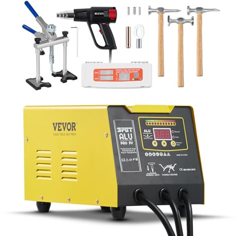 VEVOR Kit de Reparación de Abolladuras con Soldador de Pernos 300 W Modo de Soldadura Automático y Manual Máquina de Reparación de Abolladuras con Soldadura por Puntos para Carrocerías de Automóviles