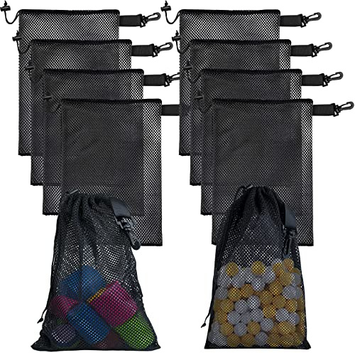 JYiuog Tasche a rete in nylon con coulisse e clip, per giocattoli, sport, conservazione, immersioni, attività all'aperto e molto altro ancora, colore nero (10, 40 x 50 cm)