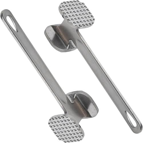 2 PCS Meat Tenderizer, Meat Hammer, Sturdy Meat Hammer, Double Sided Heavy Duty Teeth Mallet, Heavy Duty Meat, Versatile Tender Meat Tenderisers, for Steak, Chicken, Cooking Enthusiasts
