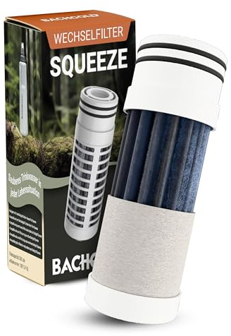 Bachgold® Squeeze Water Filter Camping – Ultralight Replacement Filter with 500 L Capacity | Portable Filtration for Survival, Emergency & Bushcraft (Replacement Filter Only)