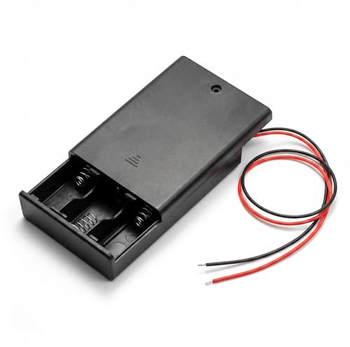 3 Slots x 1.5V AA Battery Case Holder, 1Pcs | On/Off Switch, Spring Clip Storage Box, Wire Leads, with Screws and Screwdriver