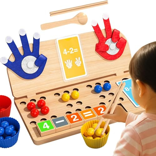 Juguetes de Conteo - Juego de Ensartar y Emparejar Cuentas | Juguetes de clasificación de colores - Para niños y niñas de 3+ años, aprendizaje de matemáticas, preescolar, jardín de infancia y aula