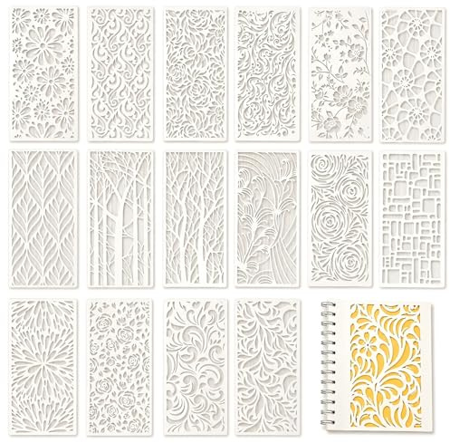 Fyhqwf 16 PièCes Pochoirs De Peinture - Pochoirs Pour Peinture En Plastique - Fournitures D'Artisanat RéUtilisables, Pochoirs De Bricolage Pour La Peinture, éGalement AdaptéS Aux Meubles Et Au Bois