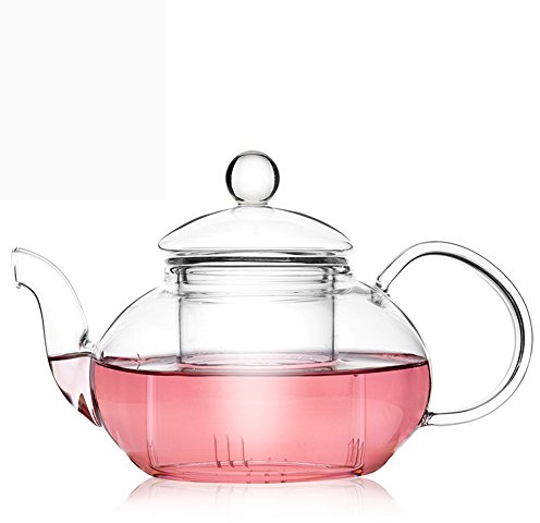 TAMUME 600ML Tetera de Vidrio de Clásico con Filtro de Vidrio Infusor y Tapa