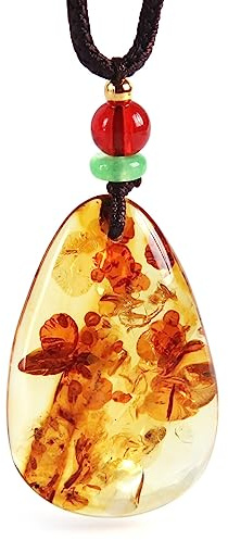Guptue Natural amber pendant The teardrop baltic Amber beautiful petal shape different flower pendant for women