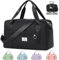 FIORETTO for Ryanair Airlines Cabin Bags 40x20x25 Underseat Travel Hand Luggage Carry on Bag Weekend Overnight Duffle Holdall Bag for Women and Men Black