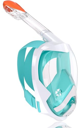 Flyboo Tauchmaske Schnorchelmaske Vollmaske,180-Grad-Sicht Tauchmasken mit Panorama-Vollgesichtsdesign,Sportkameras Kompatible Taucherbrille für Erwachsene Jugendliche