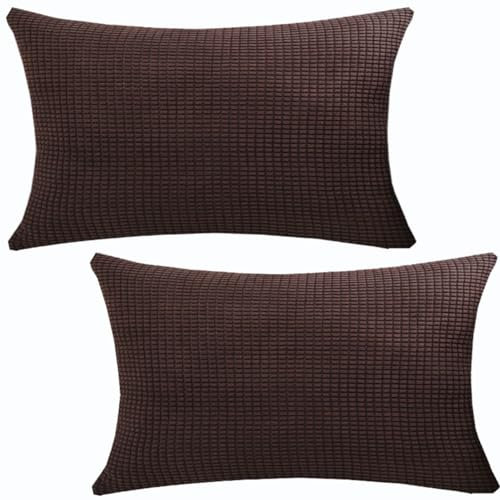 Stretch Kissenbezug 50x70 40x70 Kord Sofa Kissenbezüge 2er Set Zierkissenbezug Dekokissen Sofakissen Mit Reißverschluss Kissenhülle Zierkissenbezüge Kissen Bezug(Dark Curry,40x60 cm (Set of 2))